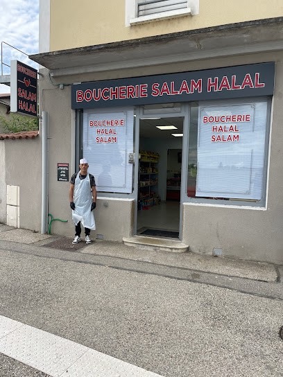 Devanture de la Boucherie Salam Halal à Meximieux